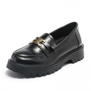 Spring new leather one foot thick soled small leather shoes