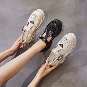 Mary Jane shoes women's small leather shoes women's shoes summer thick heel shoes shallow mouth casual loafers