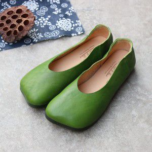 Square toe casual shallow mouthed flat bottomed soft sole comfortable fitting women's shoes and women's single shoes 