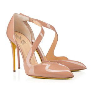 Summer women's sandals with pointed toes, thin heels, generous solid color, nude color, bag root, single shoe for commuting