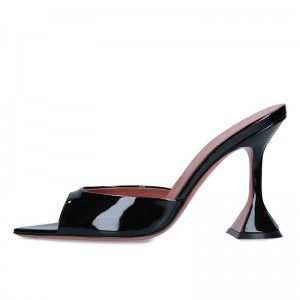 Ladies' high heels, sandals, fish mouth, exposed heel, large tapered heel