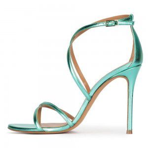 Round headed strap women's high-heeled sandals