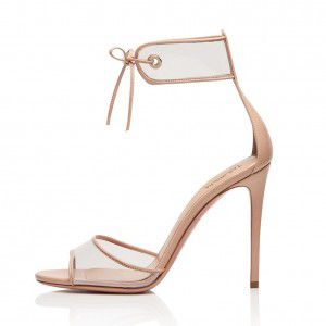 PVC toed lace up high-heeled sandals, Chengdu fashion women's shoes