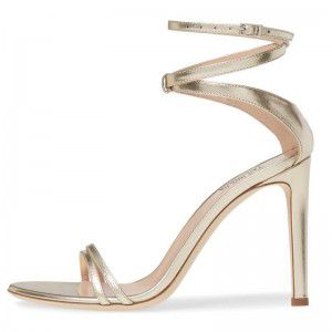 Summer New Gold PU Stiletto High Heel Party Sandals