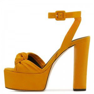 Elegant oversized waterproof platform, thick high heels, knotted ankle buckle, banquet sandals