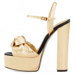 Golden waterproof platform, thick high-heeled sandals, evening shoes, wedding shoes, fashion shoes