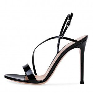 Green and black nude striped high-heeled sandals, evening shoes, fashion women's shoes