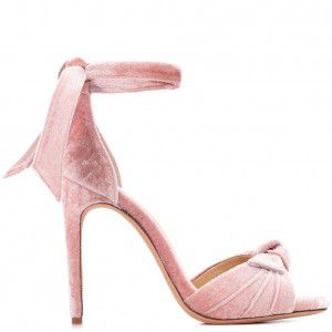 Pink blue velvet knotted high-heeled sandals for women's fashion parties
