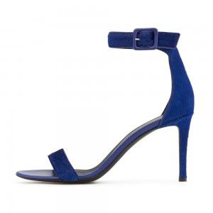 One line simple solid color fashionable high-heeled women's sandals