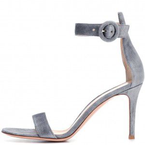 Large women's straight strap buckle high-heeled sandals