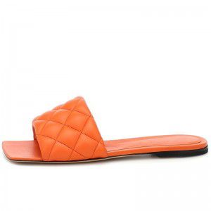 Flat bottomed M ü ller style plus square toe sandals