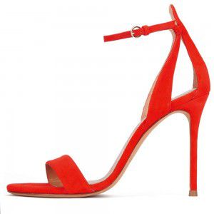 Ladies' fashionable and elegant open toed high-heeled sandals with slim heels