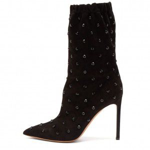 Black Sleeve Pointed High Heels Short Ankle Socks Boots Spring and Autumn Fashion