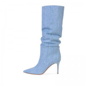 Pointed Stiletto High Heels Fashion Cowboy Knee Boots