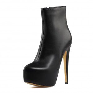 Black banquet waterproof table high heels and short boots