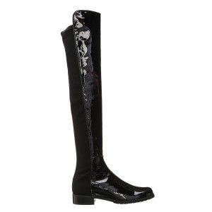 Lacquer knight boots, high top women's boots, knee high boots