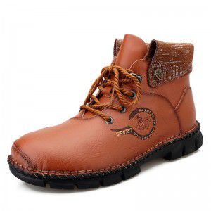 Men's Martin boots trendy spring and autumn workwear shoes men's cowhide mid high top autumn desert boots