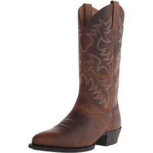 Embroidered high-heeled men's wooden root mid sleeve boots Western Cowboy boot Winter 