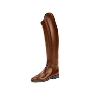 Warm Round Head Equestrian Boots with Leather Panel Brown Knight Boots 