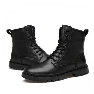 Winter Martin boots men's inner height increasing men's military boots high top shoes cotton shoes warm and suede leather boots men's workwear boots