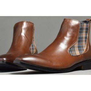 Short boots British business high-end elastic comfortable leather pointed cowhide men's leather boots