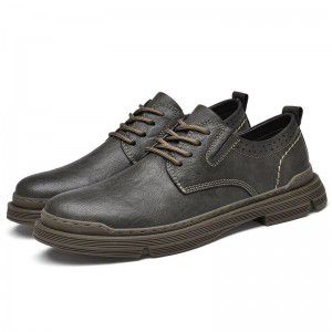 Men's shoes, board shoes, low cut workwear shoes, Martin boots, outdoor British style retro big toe casual leather shoes