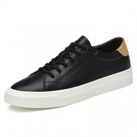 Board shoes for men, fashionable and breathable, student's white toe, layered cowhide, men's small leather shoes