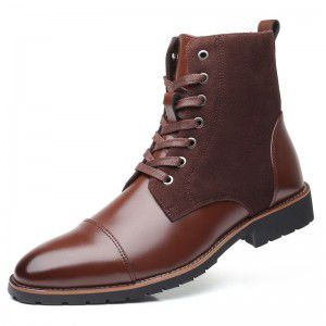 Versatile men's cotton shoes, fashionable and trendy, with plush insulation, Martin boots, high top men's shoes, leather boots