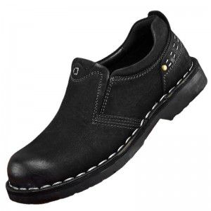 Cowhide men's casual shoes, genuine leather men's fashionable anti slip and wear-resistant retro workwear big toe shoes