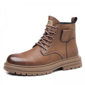 Winter cotton boots, Martin boots, men's retro style high top cotton shoes, men's suede leather shoes, warm snow boots