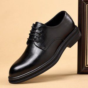 Height increasing shoes for men, 8cm low cut breathable business suit, height increasing leather shoes, height increasing pointed wedding groom's shoes
