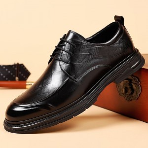 Leather shoes, men's lace up formal attire, business men's shoes, British style groom's wedding shoes