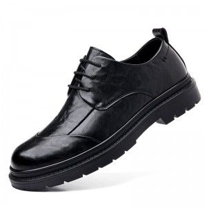 Handmade patterned leather shoes for men, business formal wear, autumn British style men's casual groom's wedding shoes