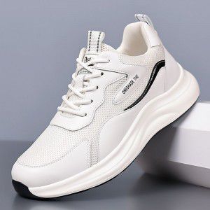 Men's breathable dad shoes retro casual mesh sports leather shoes trend