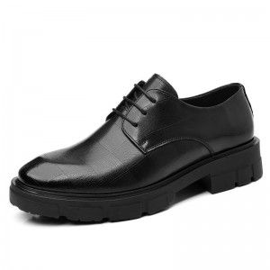 Autumn new business thick soled formal shoes with a height increase of 8CM inside, British suit shoes