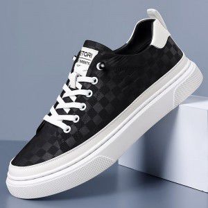Men's shoes, ice silk cloth shoes, summer low cut casual shoes, breathable men's checkered board shoes, trendy
