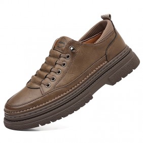 Business casual leather shoes, fashionable soft soled board shoes, men's low cut workwear shoes