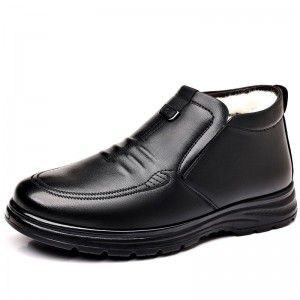 Winter cotton shoes for men with thick velvet, warm and casual, high cut and anti slip