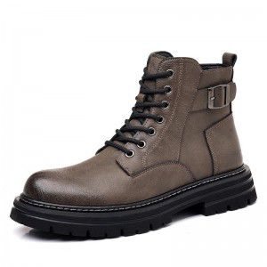 Martin boots men's autumn and winter warm retro men's suede men's leather shoes high top workwear boots