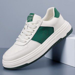 Breathable white shoes, board shoes, thick soled board shoes, soft soled casual sports men's shoes