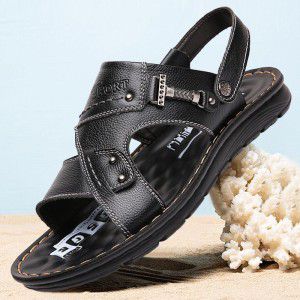 Men's sandals casual cowhide beach shoes men's sandals summer sandals