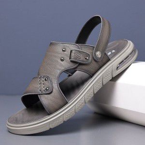 Beach shoes for men, anti slip sandals for external wear, lightweight and breathable casual shoes for driving