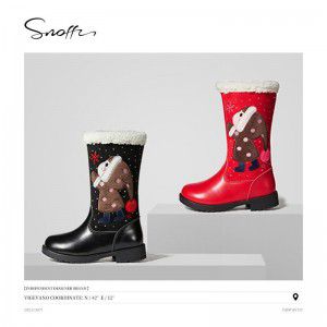 Girls' boots, cotton boots, Christmas snow boots, mid top boots, children's boots, princess boots