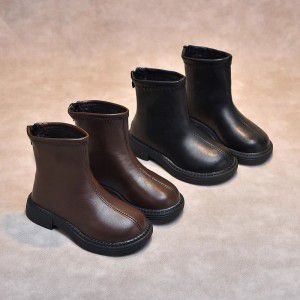 Retro children's Martin boots, girls' versatile slim boots, casual short boots trend