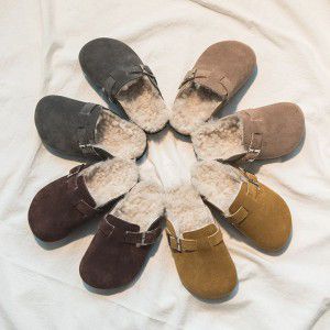 Children's shoes, men's and women's fur covered home shoes, parent-child shoes, slippers