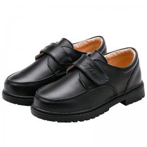 Children's black leather shoes, boys' performance, middle-aged children's performance, genuine leather soft sole, students' performance, flower children's school single shoes