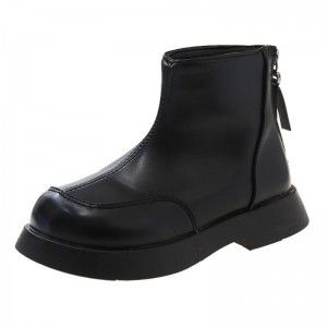 Girls' boots, spring and autumn children's Martin boots, baby girls' shoes, black leather boots, soft soled, stylish girls' single boots, short boots