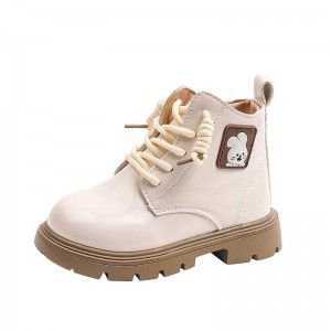 Fashionable children's shoes, girls' pink Martin boots, versatile medium and small children's short boots, and young children's leather boots