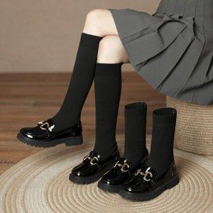 Girls' short boots, spring and autumn children's boots, big boys and little girls' princess leggings, slimming elastic boots 