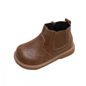 Children's Martin leather boots, boys' and girls' side zipper Chelsea boots